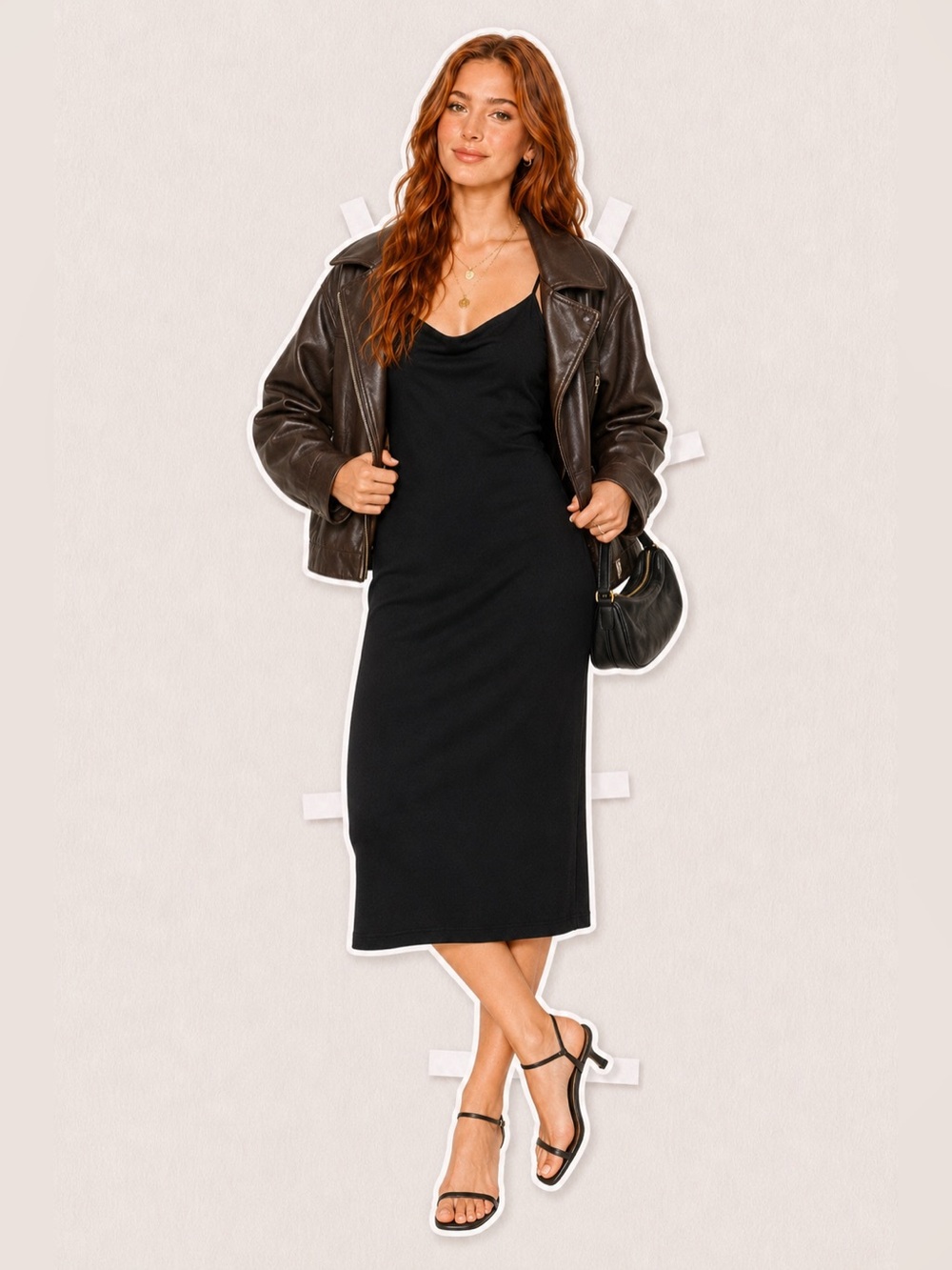 The Fifth Label Black Cowl Neck Slip Dress Midi S